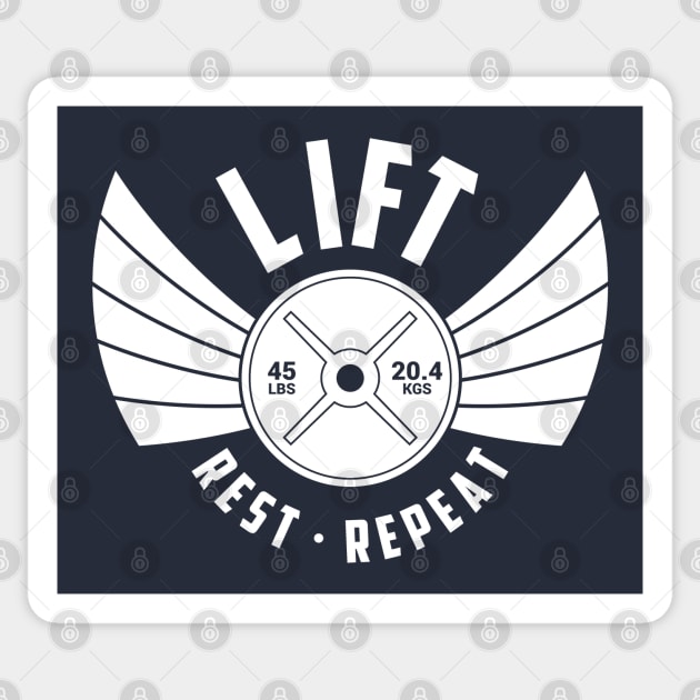 Lift Rest Repeat Winged Weight Plate Sticker by Markaneu